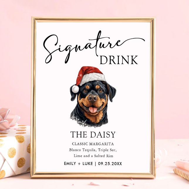 Rottweiler Dog Wedding Signature Drink Sign (Creator Uploaded)