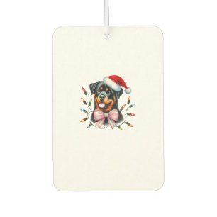 Rottweiler Dog With Coquette Bow Christmas Matchin Air Freshener