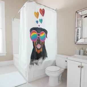 Rottweiler Dog with Hearts Valentine's Day 