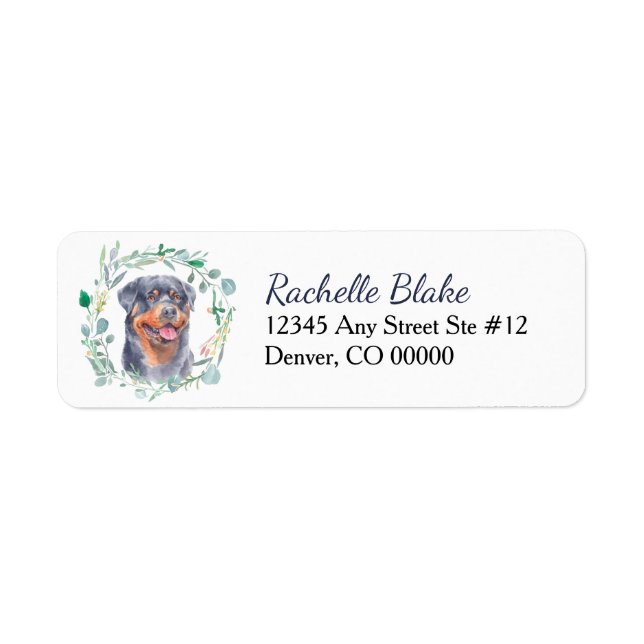 Rottweiler Dog Wreath Return Address (Front)