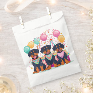 Rottweiler Dogs At A Carnival Favour Bag