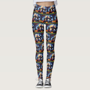 Rottweiler Dogs Pumpkin Halloween Funny  Leggings