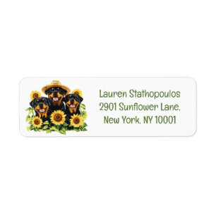 Rottweiler Dogs Surrounded By Sunflowers