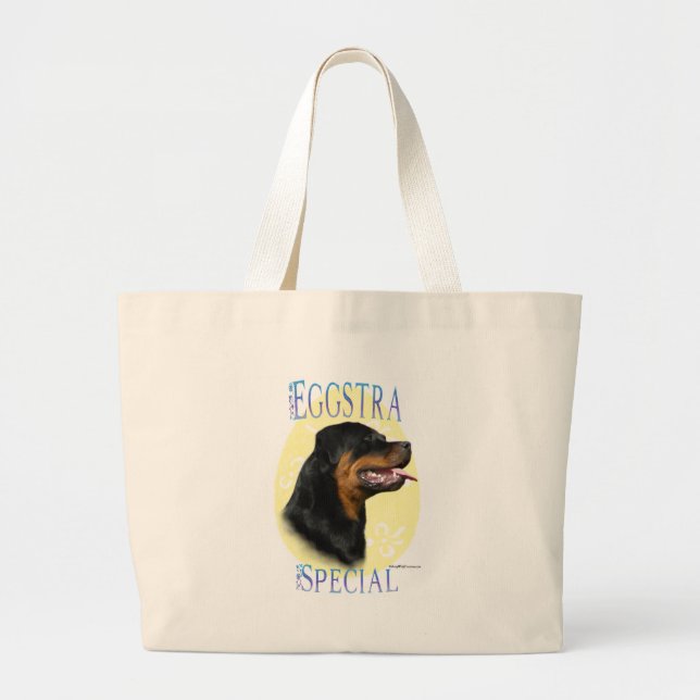 Rottweiler Eggstra Special Large Tote Bag (Front)