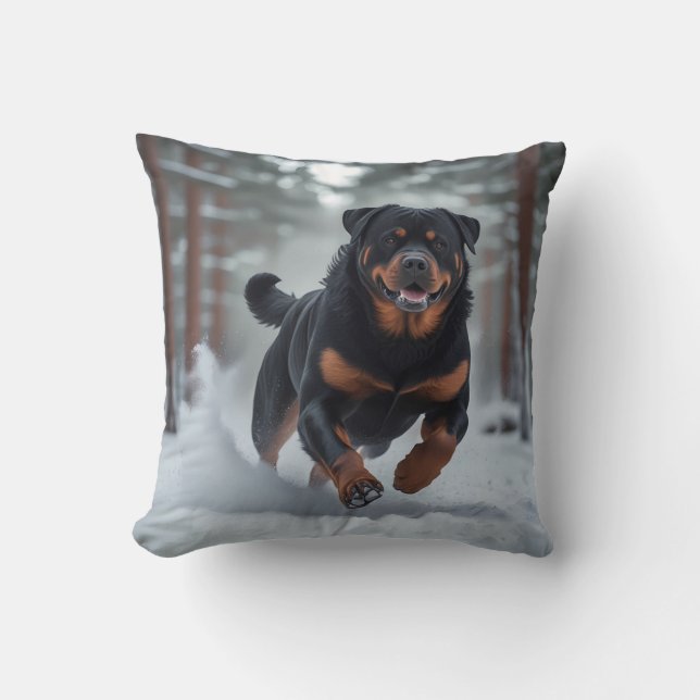 Rottweiler Elegant Throw Pillow (Front)