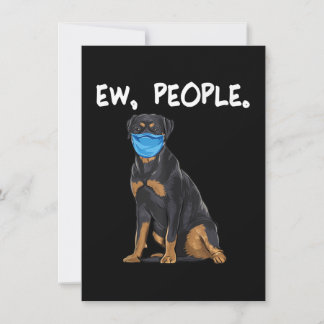 rottweiler ew people dog wearing face mask thank you card