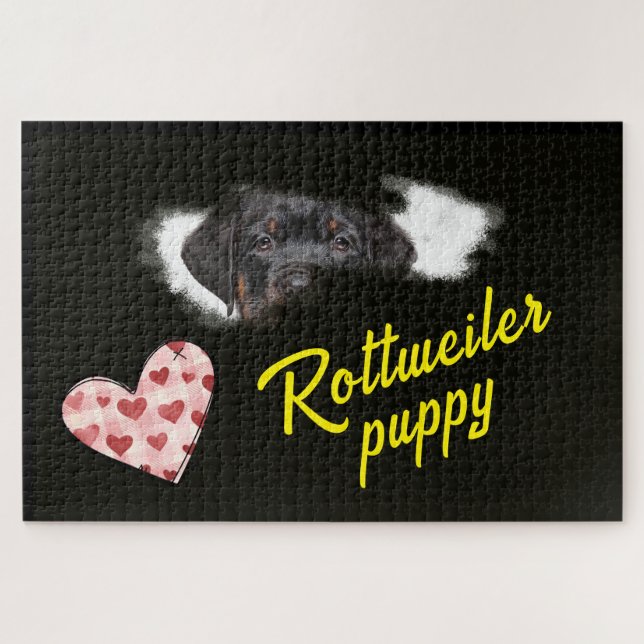 Rottweiler Eyes Solid Colour 1000 piece Jigsaw Puz Puzzle (Horizontal)