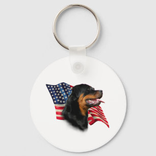 Rottweiler Flag Keychain