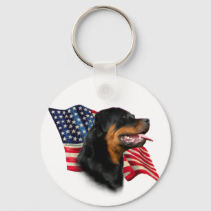 Rottweiler Flag Keychain
