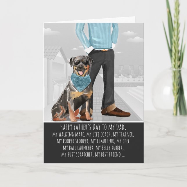 Rottweiler from the Dog Father's Day Funny Card (Front)