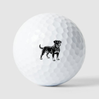 Rottweiler, full body golf balls