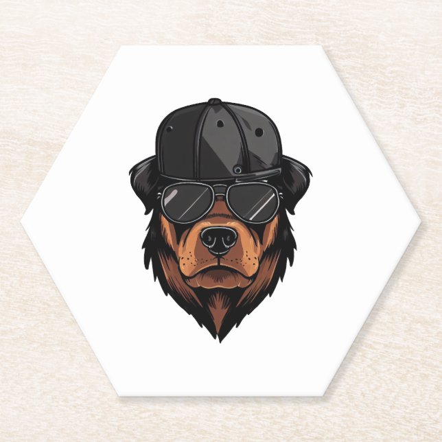 Rottweiler Gangster  Paper Coaster (Front)