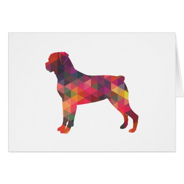 Rottweiler Geo Pattern Silhouette Multi Card (Front Horizontal)