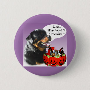 Rottweiler Halloween Candy 2 Inch Round Button