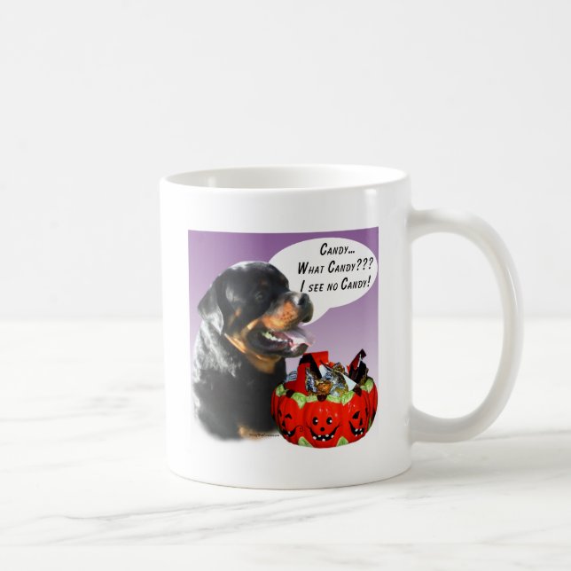 Rottweiler Halloween Candy Coffee Mug (Right)