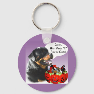 Rottweiler Halloween Candy Keychain
