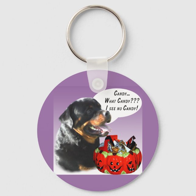 Rottweiler Halloween Candy Keychain (Front)