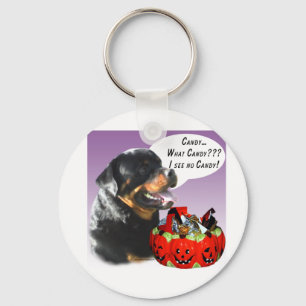 Rottweiler Halloween Candy Keychain