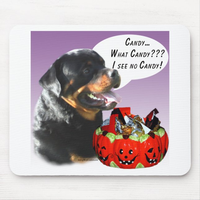 Rottweiler Halloween Candy Mouse Pad (Front)