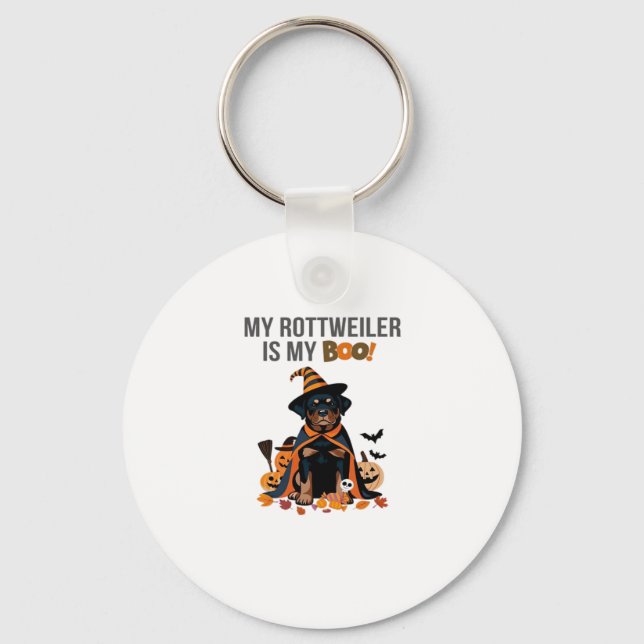 Rottweiler Halloween Costume  My Rottweiler is My  Keychain (Front)