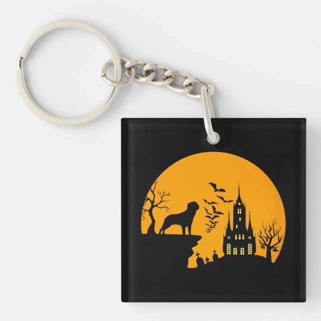 Rottweiler Halloween      Keychain (Front)