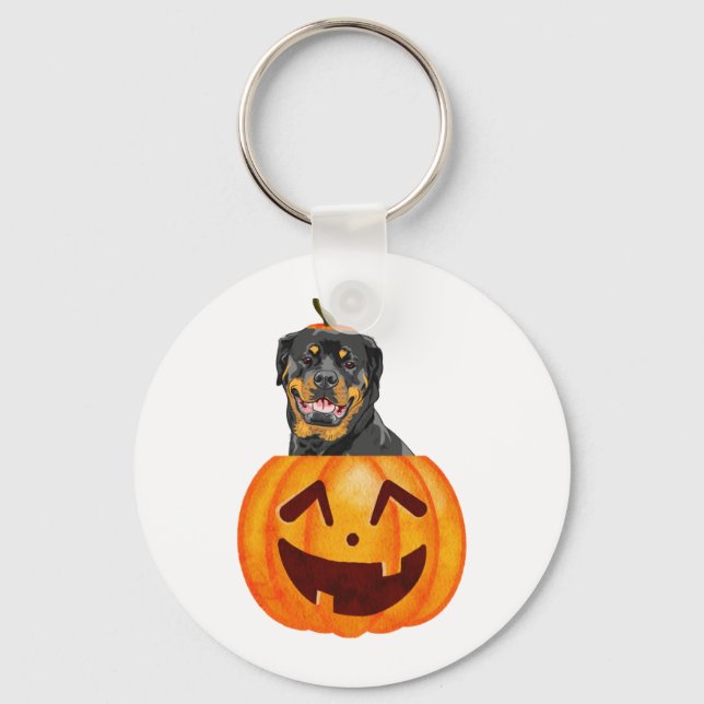 Rottweiler Halloween    Keychain (Front)