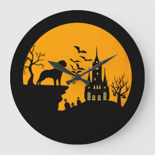 Rottweiler Halloween      Large Clock