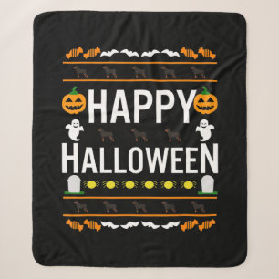 Rottweiler Halloween Lazy Ugly Costume Dog T-Shirt Sherpa Blanket