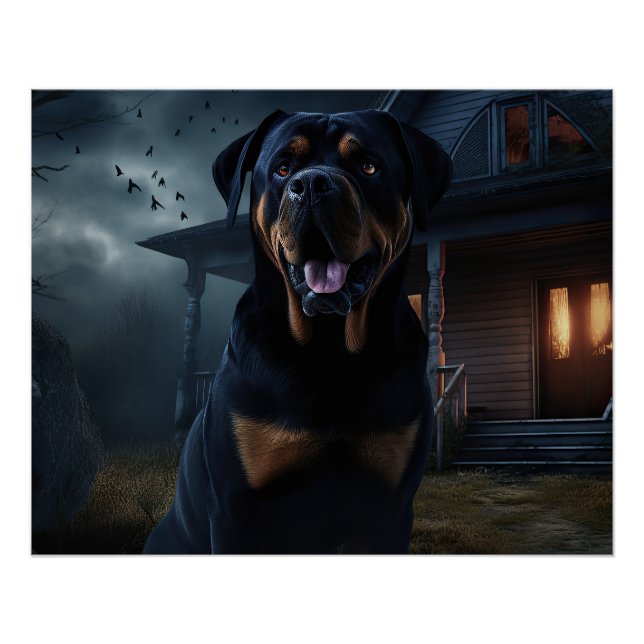 Rottweiler Halloween Scary  Poster (Front)