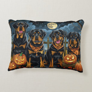 Rottweiler Halloween Spooky Accent Pillow