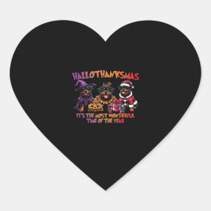 Rottweiler Halloween Thanksgiving Christmas Classi Heart Sticker
