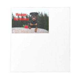 rottweiler happy birthday notepad