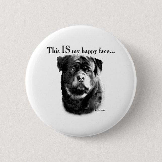 Rottweiler Happy Face - Button (Front)