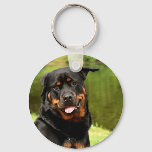 Rottweiler, Happy Keychain