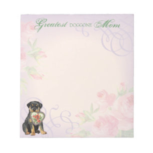 Rottweiler Heart Mom Notepad