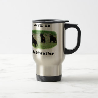Rottweiler hearts travel mug