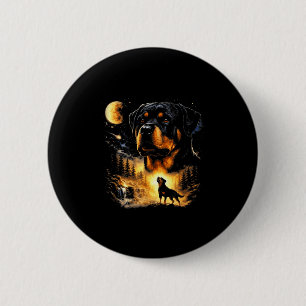 Rottweiler howling to the moon vintage 90s funny 2 inch round button