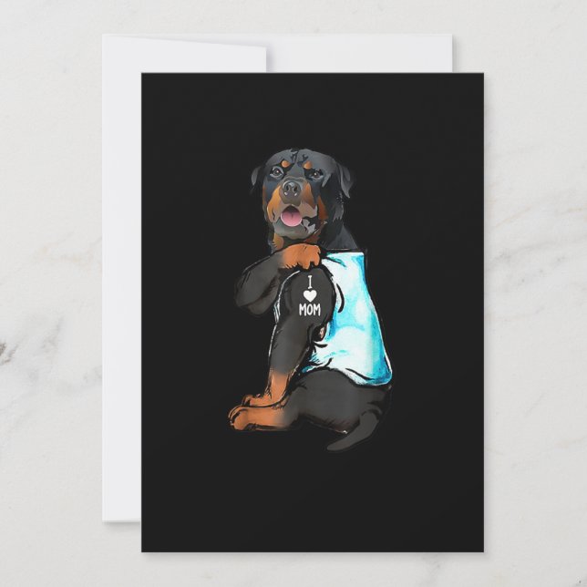Rottweiler I Love Mom Tattoo Announcement (Front)