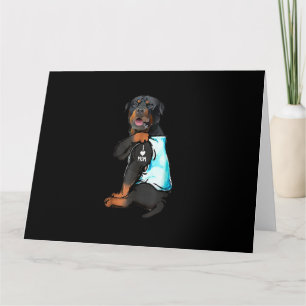 Rottweiler I Love Mom Tattoo Card
