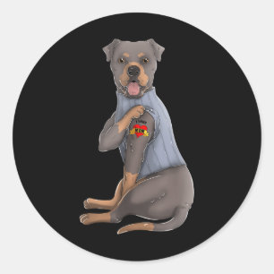 Rottweiler I Love Mom Tattoo Dog Funny Mothers Day Classic Round Sticker