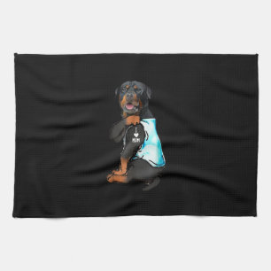 Rottweiler I Love Mom Tattoo Kitchen Towel