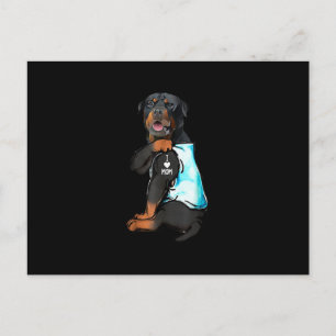 Rottweiler I Love Mom Tattoo Postcard