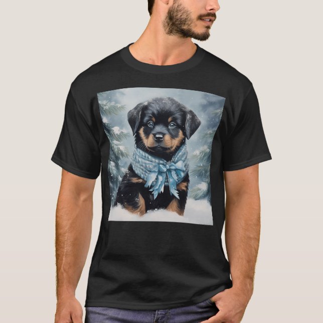 Rottweiler In Winter T-Shirt (Front)