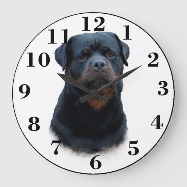 Rottweiler Large Clock (Front)