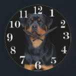 Rottweiler   large clock<br><div class="desc">DARK WATERS REMINGTON HER MAJESTYS FLAGSHIP at 9 month</div>