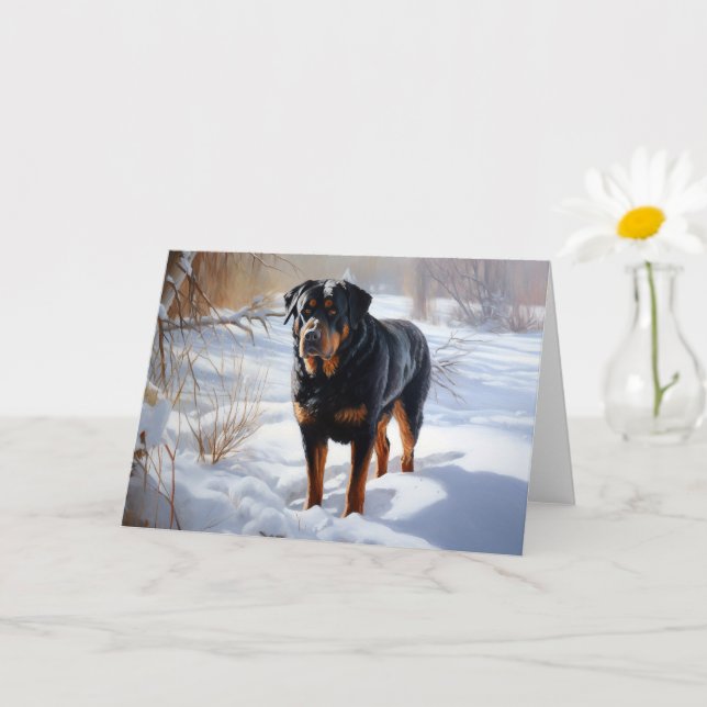 Rottweiler Let It Snow Christmas Card (Small Plant)