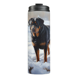 Rottweiler Let It Snow Christmas Thermal Tumbler