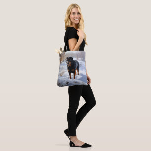 Rottweiler Let It Snow Christmas Tote Bag