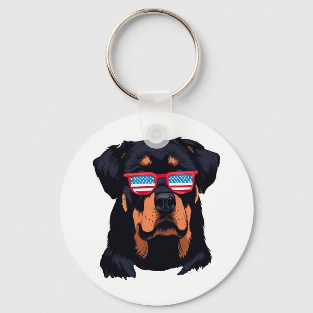 Rottweiler Lovers Gifts Keychain (Front)