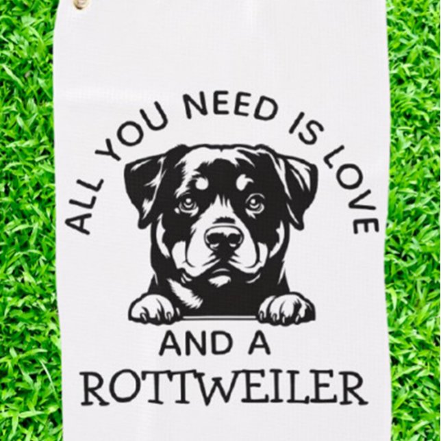 Rottweiler Lovers Golf Towel (Show your love for Rottweilers on the green with this unique golf towel.  )